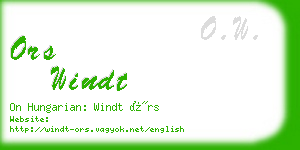ors windt business card